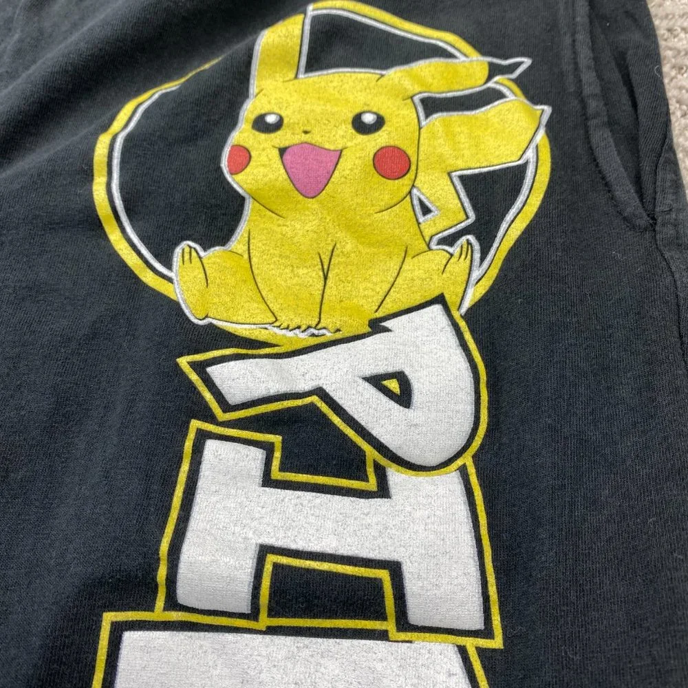 Pokémon Pikachu Pants Men Large L Black Pajama Sleep Lounge Wear Casual Mens - Picture 5 of 14